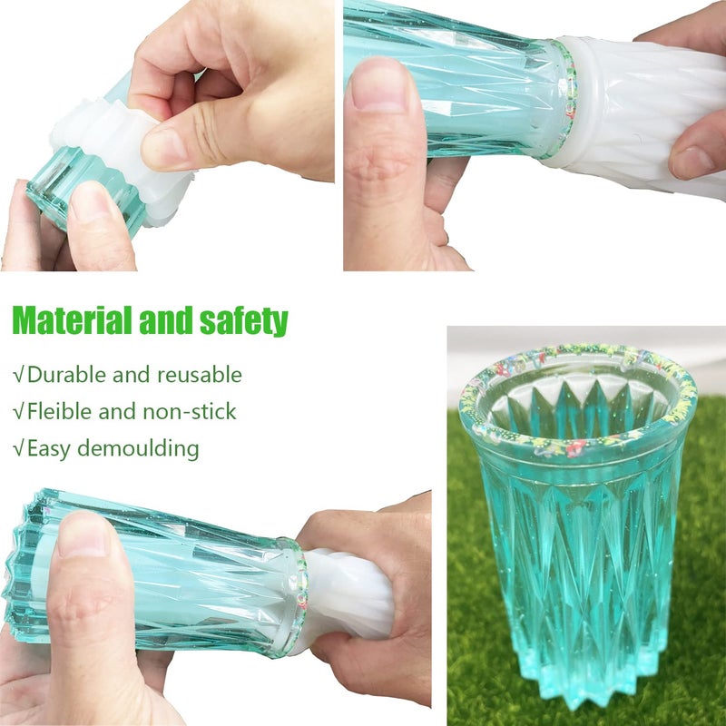 Cayway Flower Vase Resin Molds Silicone Vase Silicone Molds for Flowers Preservation, 3D DIY Making Handmade Home Display Decor Crafts - Image 4
